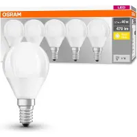 Ledvance LED krona 5W/827 E14 kylfläns - 5 st förpackning
