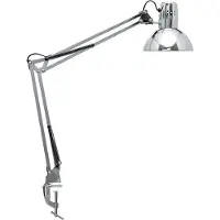 MAUL Klämlampa MAULstudy, Förkromad / silver, Arbetsrum / kontor, Metall, Klämlampa