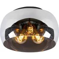 Lucide Taklampa Olivia, dimbar, Aluminium / grå / zink, Vardagsrum / matsal, Glas, Taklampa