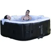 Sunspa Uppblåsbar 6-personers Spa Squared - Svart (185 x 185 x 65 cm)
