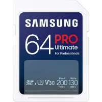 Samsung PRO Ultimate MB-SY64S - Flash-minneskort - 64 GB - Video Class V30 / UHS-I U3 - SDXC UHS-I - vit