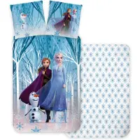 Licens Frost sängkläder - 100% bomull - Barnsängkläder 140x200 cm - Anna, Elsa och Olaf