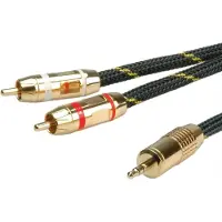 Roline 11.09.4279 Teleplugg Audio Anslutningskabel [1x Teleplugg 3.5 mm - 2x RCA-hane] 10.00 m Flerfärgad Skärmad