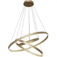 Maytoni Pendellampa Rim, Mässing / guld, Vardagsrum / matsal, Aluminium / grå / zink, Modern