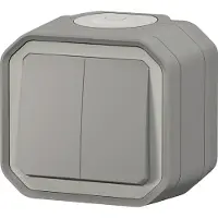 Legrand 069714L PLEXO 55 ljusstaksbrytare komplett infälld/utanpåliggande 10 AX - 250V AC grå 069714L