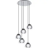 Eglo Hänglampa Rocamar 1, dimbar, Förkromad / silver, Vardagsrum / matsal, Glas, Modern, Pendellampa