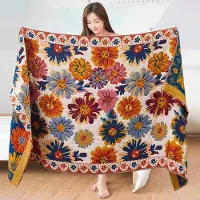 Boho berry 1 st Absorberande Snabbtorkande Badhandduk för Badrum Strand, Jacquard Badhandduk av Ren Bomullsgarn Mjuk Stor Handduk 80x160cm, Diverse Stil Design med Blommönster 80cm×160cm