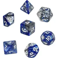 Rebel RPG tärningset - två färger - blått och grått