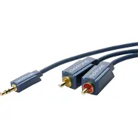 ClickTronic 3m MP3 Adapter, 3.5mm, Hanstik, 2 x RCA, Hanstik, 3 m, Blå