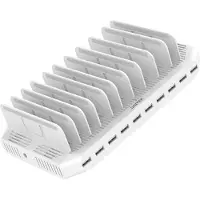 UNITEK - Laddningsställ + växelströmsadapter - 2.4 A - 10 utdatakontakter (USB)