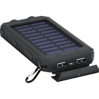 Goobay 49216 Solar Powerbank 8000 mAh, 2x USB-A Anschlüsse, LED-Anzeige, Schwarz 49216 Solcellsladdare Laddström solcell 200 mA Batterikapacitet 8000 mAh