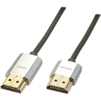 Lindy HDMI Anslutningskabel HDMI-A-kontakt, HDMI-A-kontakt 4.50 m Grå 41676 4K UHD, OFC-ledare, Rund, dubbelt skärmad, extremt tunn, guldpläterad kontakt,