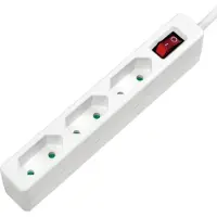 Logilink LPS230 Förgreningsdosa med brytare 3x Vit Konturplugg 1 st