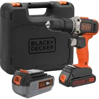 Black & Decker Skruvdragare/borr BCD003MEM2K-QW; 18 V; 1x2,0/4,0 Ah batt.