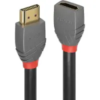 Lindy HDMI Förlängningskabel HDMI-A-kontakt, HDMI-A uttag 1.00 m Antracit, Svart, Röd 36476 4K UHD, guldpläterad kontakt HDMI-kabel