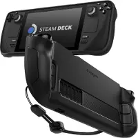 Spigen Rugged Armor, Omslag, Ånga, Svart, Termoplastisk polyuretan (TPU), Steam Deck