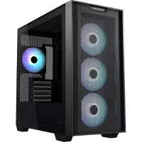 Asus A21 Plus - microATX - genomskinlig sidopanel (härdat glas) - ingen strömförsörjning - svart - USB/ljud