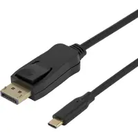 Deltaco 8K USB-C till DisplayPort kabel, dubbelriktad, 1m, svart