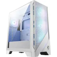 MSI MAG FORGE 320R AIRFLOW - Mid tower - ATX - genomskinlig sidopanel (härdat glas) - ingen strömförsörjning (ATX) - vit - USB/ljud