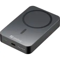 Sandberg 1000 ALU - Trådlös powerbank - Li - 10000 mAh - 38.5 Wh - 20 Watt - 3 A (USB-C)