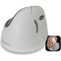 Evoluent VerticalMouse4 VM4RB Mac Ergonomisk mus Bluetooth Optisk Vit, Silver 6 Knappar 2800 dpi Ergonomisk