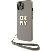 DKNY Handledsrem Stock Logo fodral för iPhone 15 Plus - beige