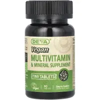 Deva , Veganska Mini-Tabletter Multivitamin och Mineraltillskott, 90 Tabletter
