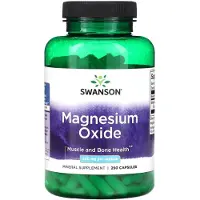 Swanson Health Magnesiumoxid, 250 kapslar (200 mg per kapsel)