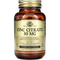 Solgar Solgar, Zinc Citrate, 30 mg, 100 Vegetarian Capsules