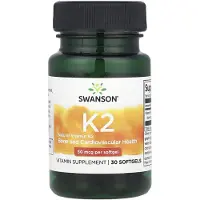Swanson Health , Naturlig Vitamin K2, 50 mcg, 30 mjuka kapslar