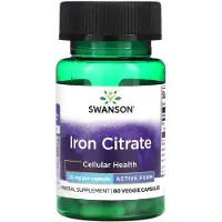 Swanson Health , Järn Citrat, Aktiv Form, 25 mg, 60 Veggie Capsuler
