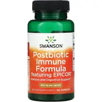 Swanson Health , Postbiotiskt Immunsystem Formula Featuring Epicor, 500 mg, 60 Kapslar