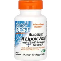Doctors Best , Stabiliserad R-Lipoic Acid, 100 mg, 60 Veggie kapslar