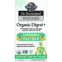 Garden of life , Dr. Formulerade Enzymer, Ekologisk Digest +, Tropisk Frukt, 90 Munnar