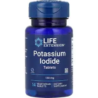 Life Extension , Potassiumjodid, 130 mg, 14 vegetariska tabletter