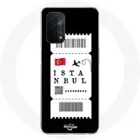 MANIACASE Coque pour Oppo A74 5G Billet d'avion Istanbul Turquie