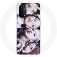 MANIACASE Coque pour Oppo A74 5G Blackpink Born Pink Affiche Teaser Comeback Single Pink Venom 2022 svart