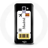 CAPACHEAP Coque pour Samsung Galaxy A6 2018 Billet d'avion Madrid Espagne