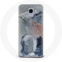 MANIACASE Coque pour Samsung Galaxy J6 2018 Fond de texture abstraite gris grå