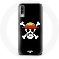 CAPACHEAP Coque pour Samsung Galaxy A50 One Piece Manga Tete de Mort Fond Noir