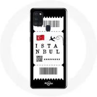 MANIACASE Coque Samsung Galaxy A21S Billet d'avion Istanbul