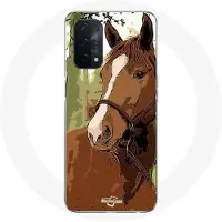 MANIACASE Coque pour Oppo A74 5G Quarter Horse Marron Race de cheval brun