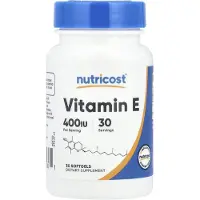 Nutricost , Vitamin E, 400IU, 30 mjuka kapslar