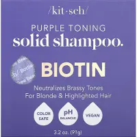 Kitsch , Purple Toning Solid Shampoo Bar, Biotin, Orange Blossom & Jasmine, 3.2 oz (91 g)