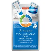 Purederm - TOTAL ANTI-AGING Odmładzający 3-etapowy koreański zabieg na twarz, 1,5g + 22g + 1,5g