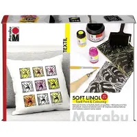 HOBBY2YOU Textil linoltrycks- och färgläggningsset Soft Linol Print & Colouring set