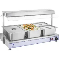 Royal Catering Värmeplatta med 4 halogenlampor - 2000 W - rostfritt stål