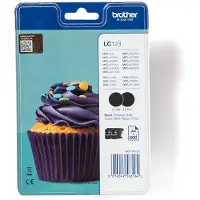 Brother LC-123 Bläckpatron Svart Twin pack