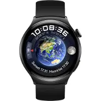 Huawei Watch 4 - Rostfritt stål - smart klocka med rem - fluoroelastomer - svart - handledsstorlek: 140-210 mm - display 1.5 - 32 GB - Wi-Fi, LTE, NFC, Bluetooth - 4G - 48 g - svart