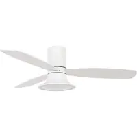 Beacon Lighting Flusso takfläkt med belysning, vit, Ø132 cm, tystgående – Beacon , Flusso, dimbara, Vit, Vardagsrum, Trä, Modern